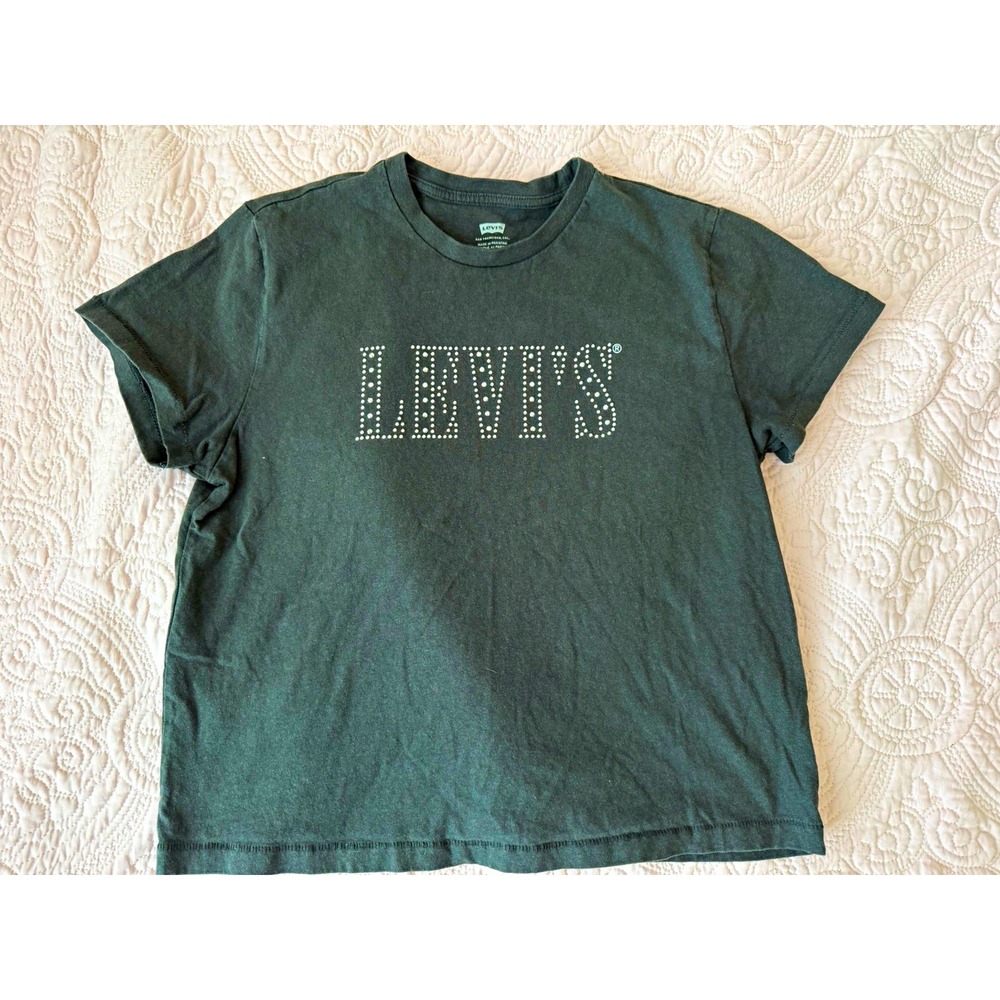 Levi's Gray Logo Graphic Print Short Sleeve Crew Neck Tee S Cotton Knit